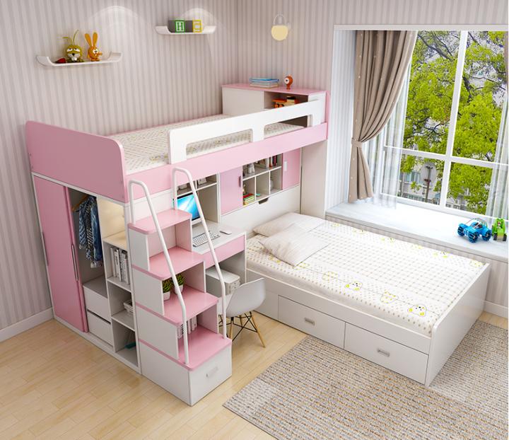 儿童高低床小户型卧室布置效果,小户型搞个阁楼床