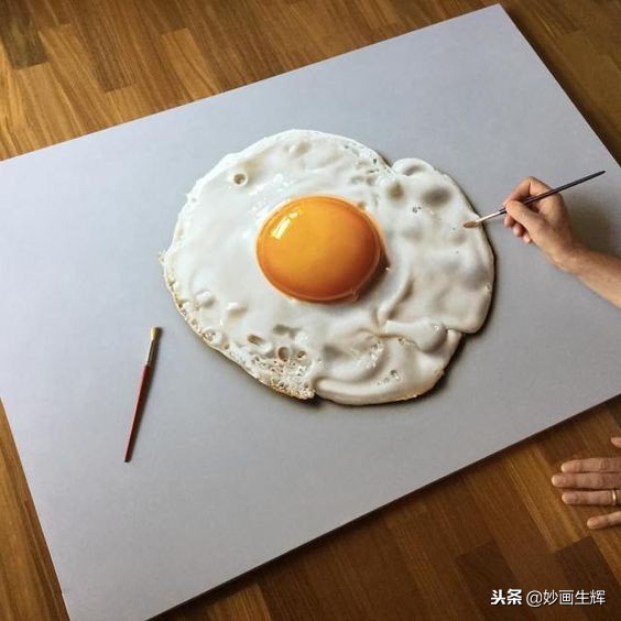 手绘艺术：3D立体水果绘画，真假难辨！