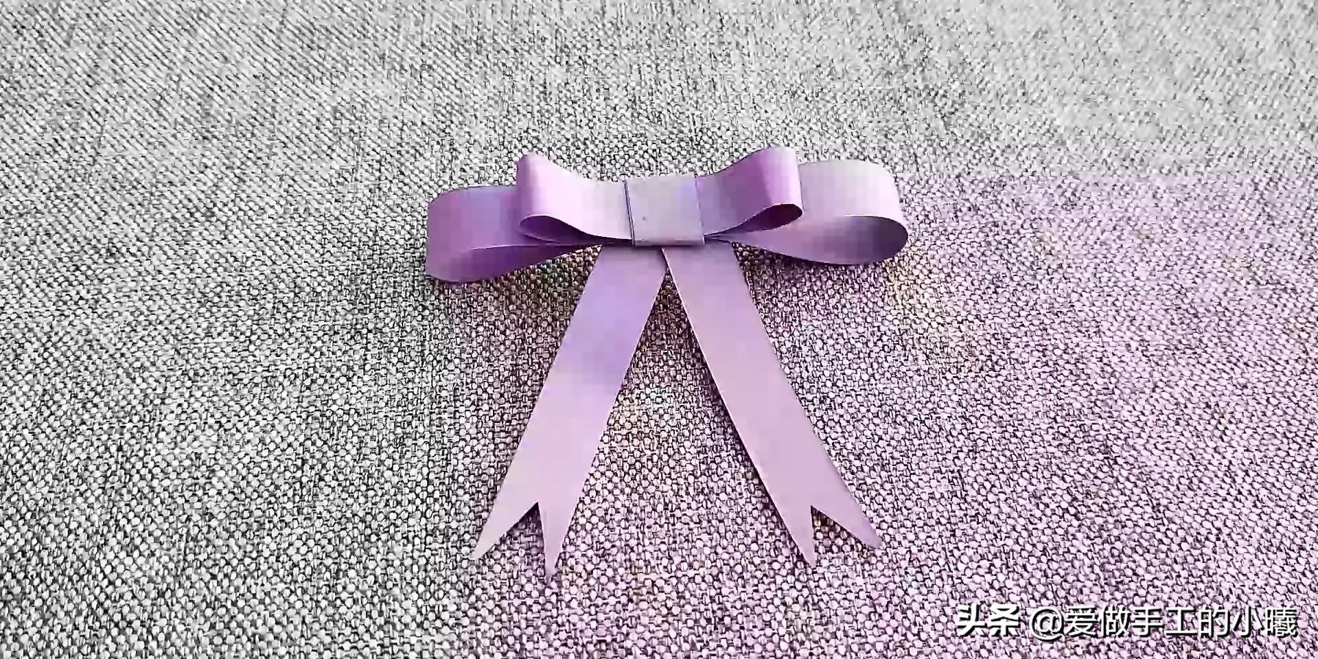 儿童折纸简单手工幼儿园蝴蝶结,蝴蝶结手工折纸超简单正方形纸