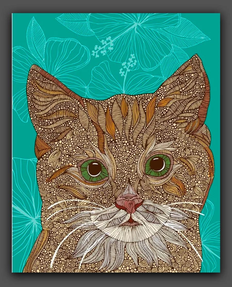 简单的色彩线描装饰画,小学生创意美术线描都有什么线条