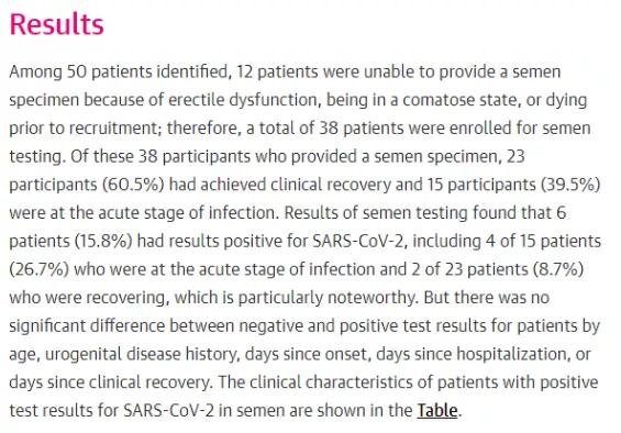 新冠精子有病毒吗,新冠阳性精子带病毒吗