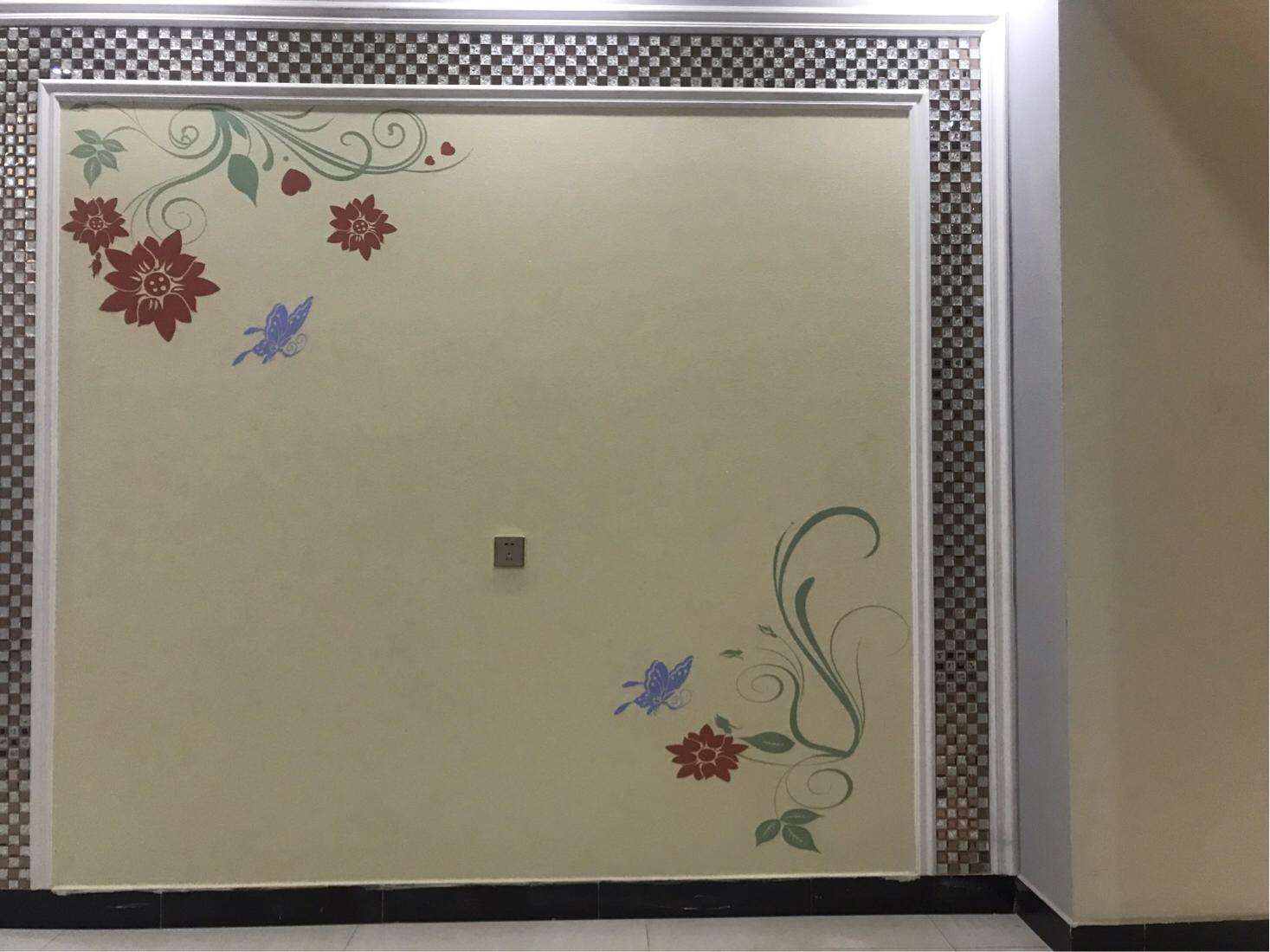 硅藻泥电视墙实景,硅藻泥背景墙实景