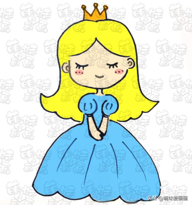 学画可爱的古装小公主简笔画,小公主苏菲亚变成美人鱼的简笔画