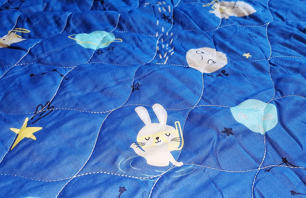 全棉手缝宝宝被子,绘睡儿童硅胶枕