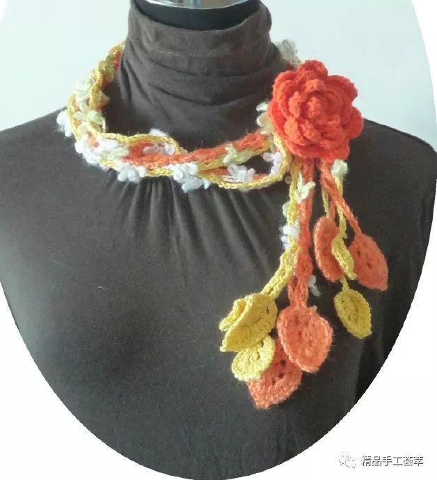 钩针毛衣链教程,手工编织毛衣链款式图