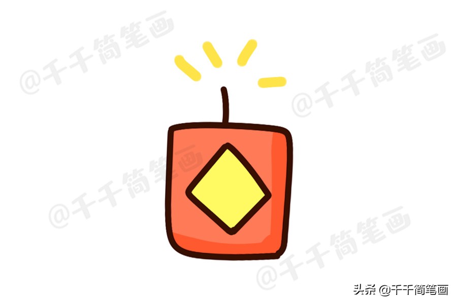 鼠年新年主题简笔画大全,鼠年元旦节简笔画大全