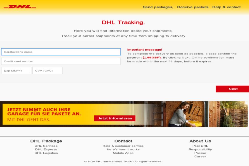 警惕网络钓鱼！模仿DHL电子邮件的网络钓鱼活动