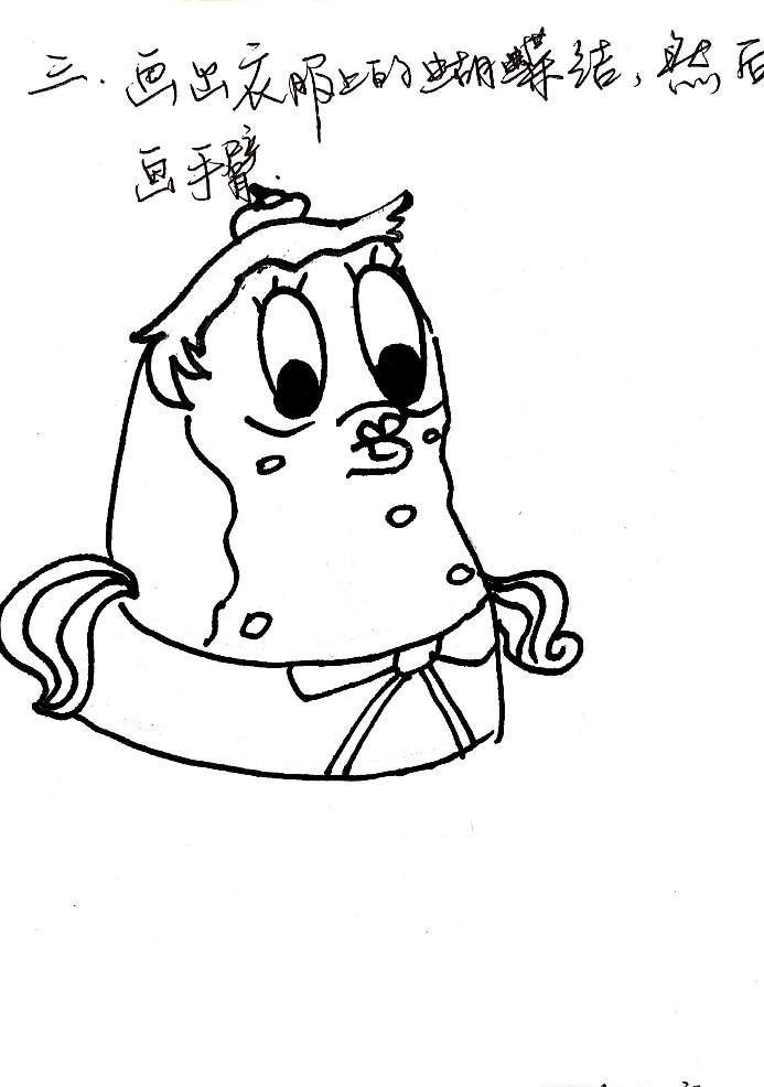 海绵宝宝中的蟹老板和泡芙老师,海绵宝宝老师简笔画