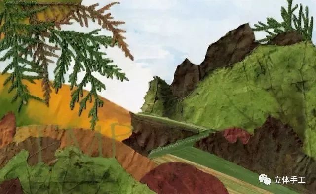 落叶拼贴画图片大全,落叶和花草拼贴画