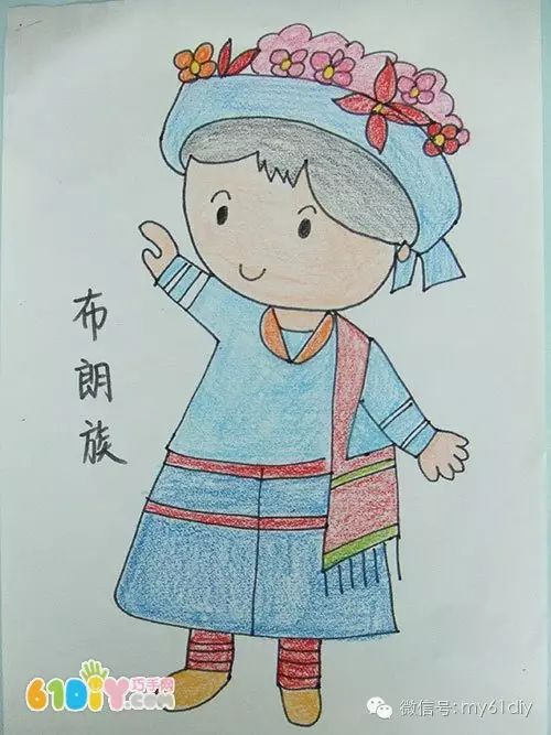 彩色少数民族儿童简笔画图片大全,五十六个民族简笔画卡通