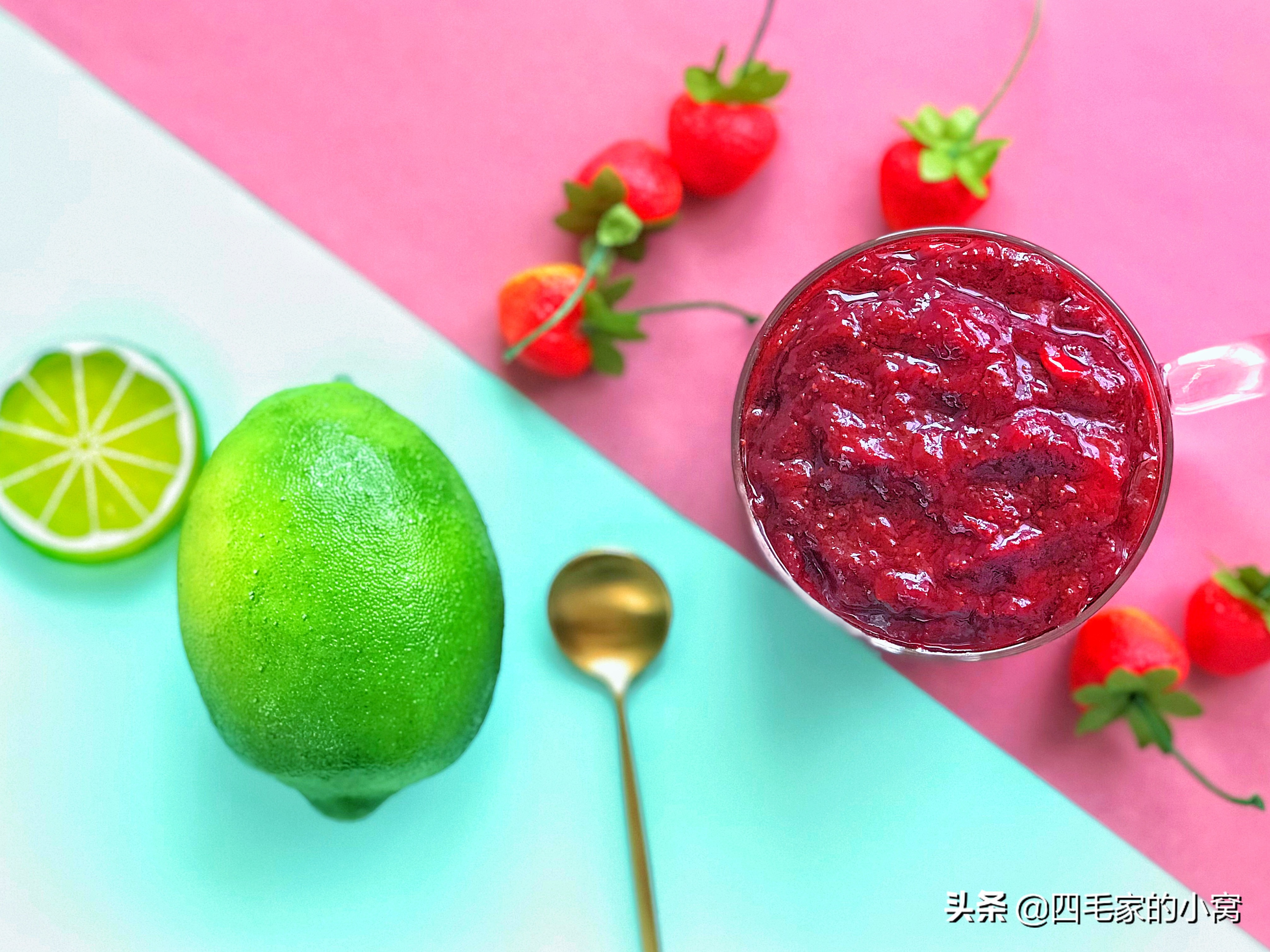 水果奢侈吃法，用自制零添加大果粒水果酱，制作爆款夏季清凉沁饮