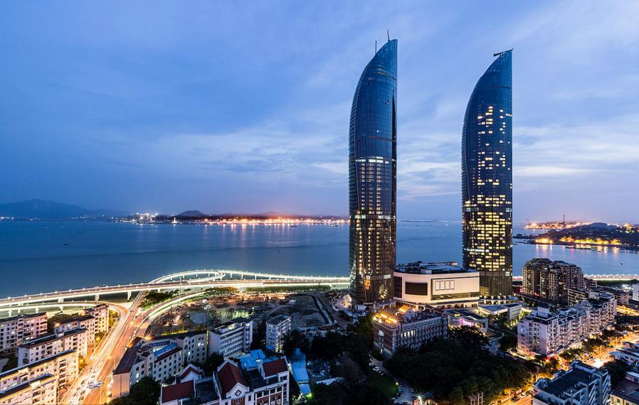 厦门世贸大厦双子塔视觉震撼,厦门十大大厦