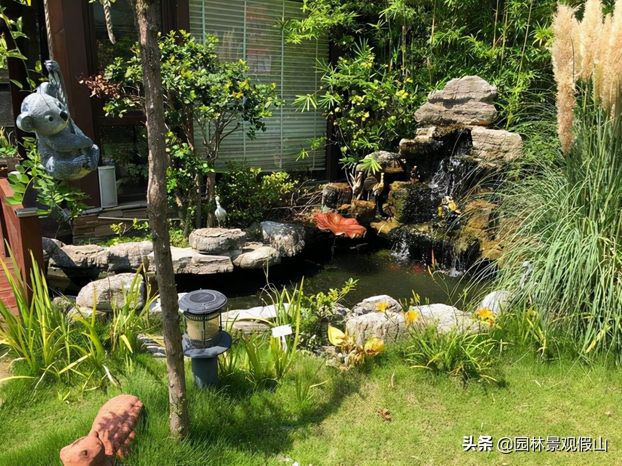 泰州假山鱼池施工费用,农村庭院鱼池假山制作全过程