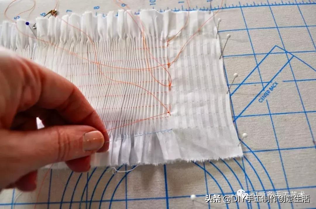 缩褶绣编织视频教程,棒针褶皱效果