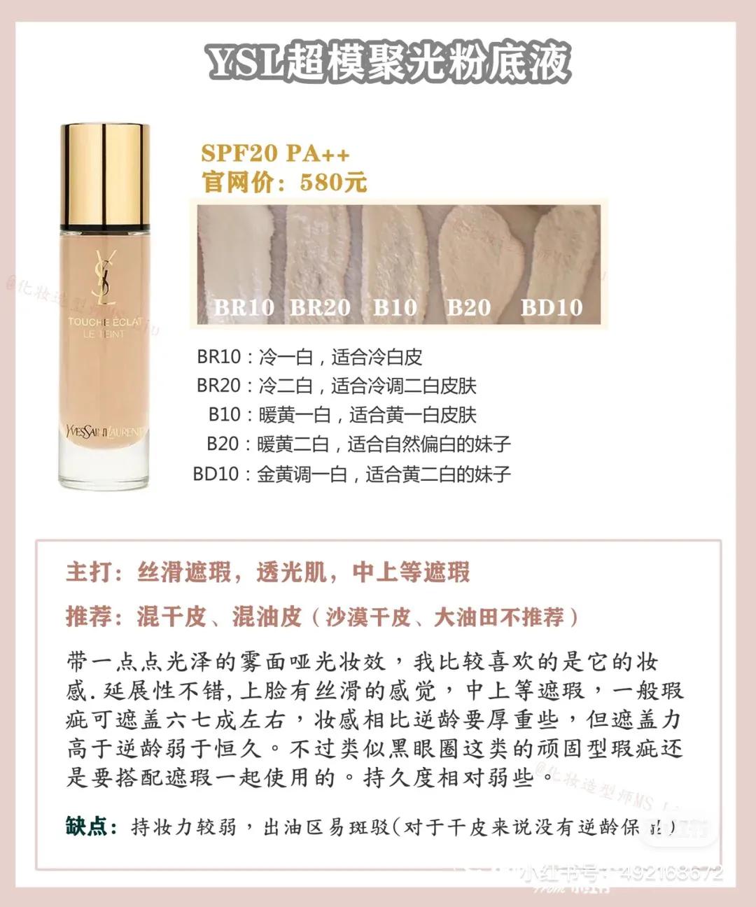 粉底液买什么？！！ysl粉底液大测评，快来看看哪款适合你吧！