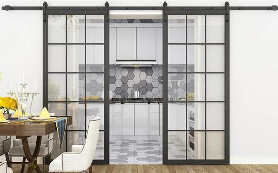 开放式厨房三联动玻璃门,开放式厨房加装玻璃门