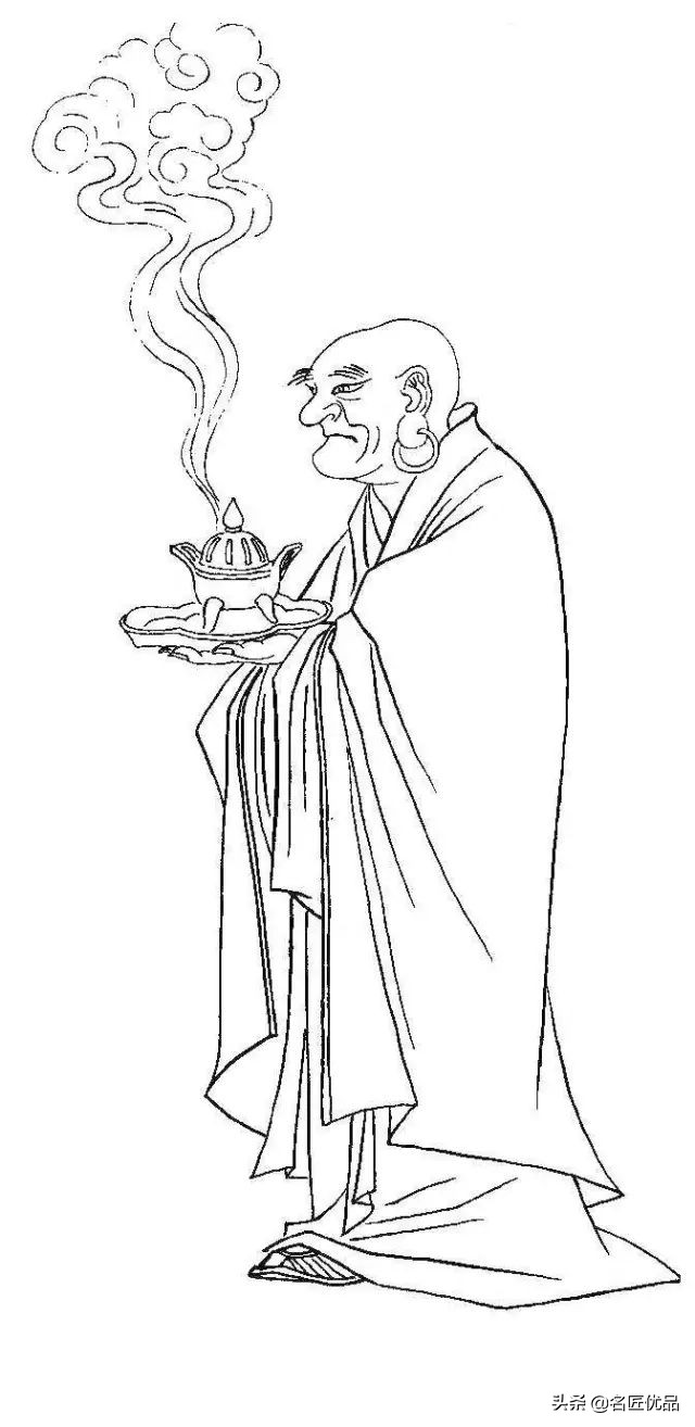 降龙罗汉白描图高清图片,十八罗汉白描图高清图片