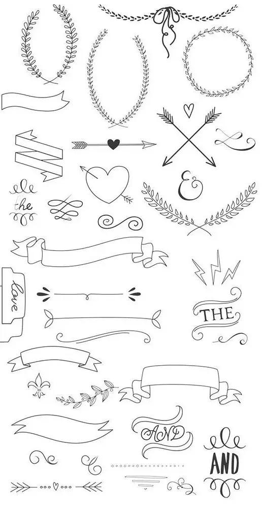 手绘画手账素材,手绘手抄账本