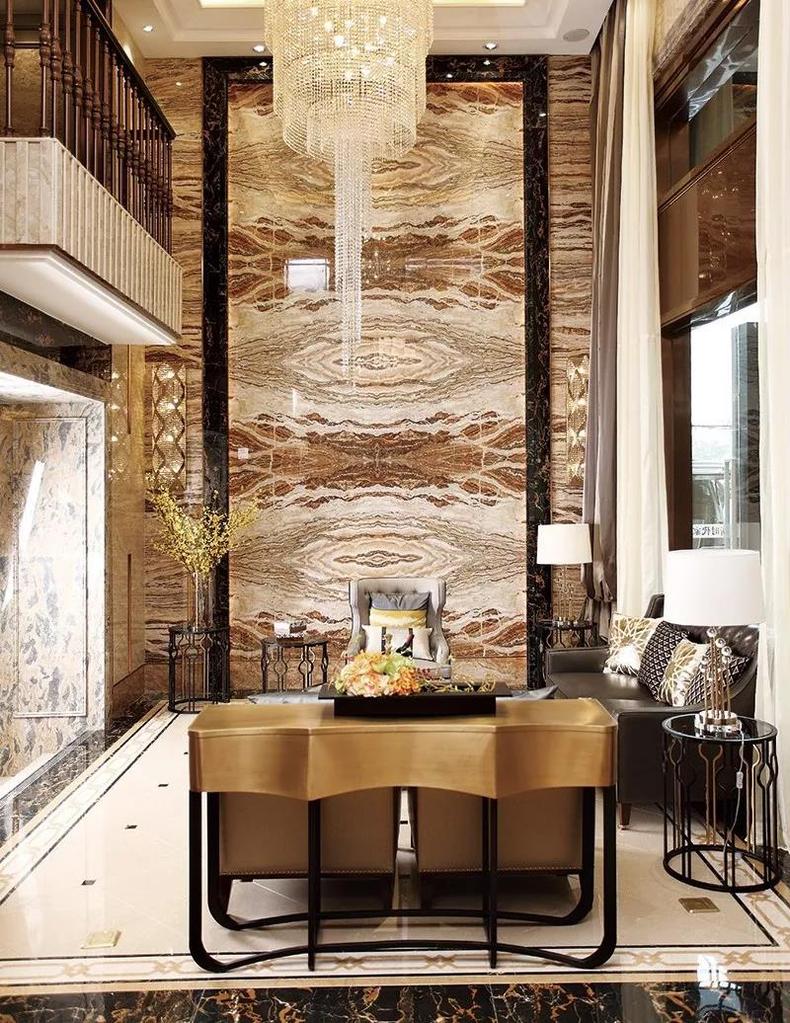 客厅沙发背景墙现代轻奢高级感,高级感装修电视背景墙小复式