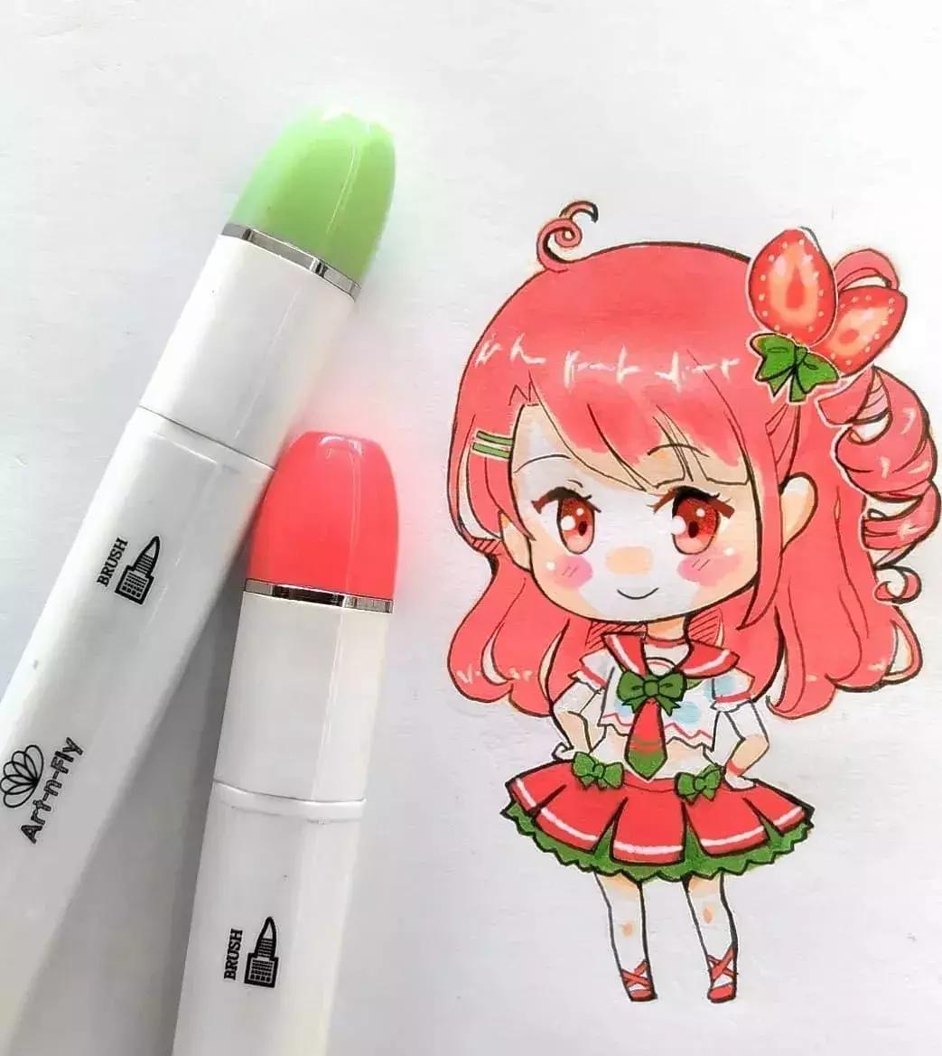 可爱动漫人物手绘马克笔,马克笔好看的动漫人物
