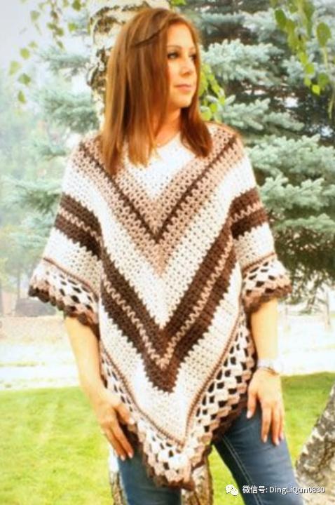 斗篷披肩钩花图样,针织披肩花样图片大全