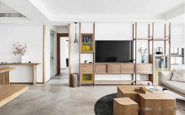 原木风吊顶效果图客厅简约,简约原木风