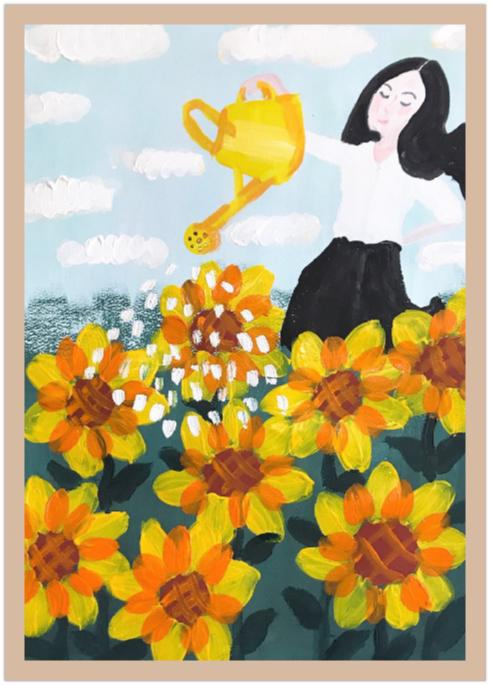 教师节儿童水粉画简单,教师节的儿童水粉画