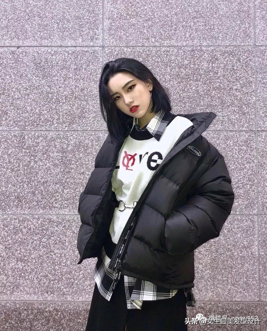 齐肩短发100种造型,冷茶色齐肩短发发型