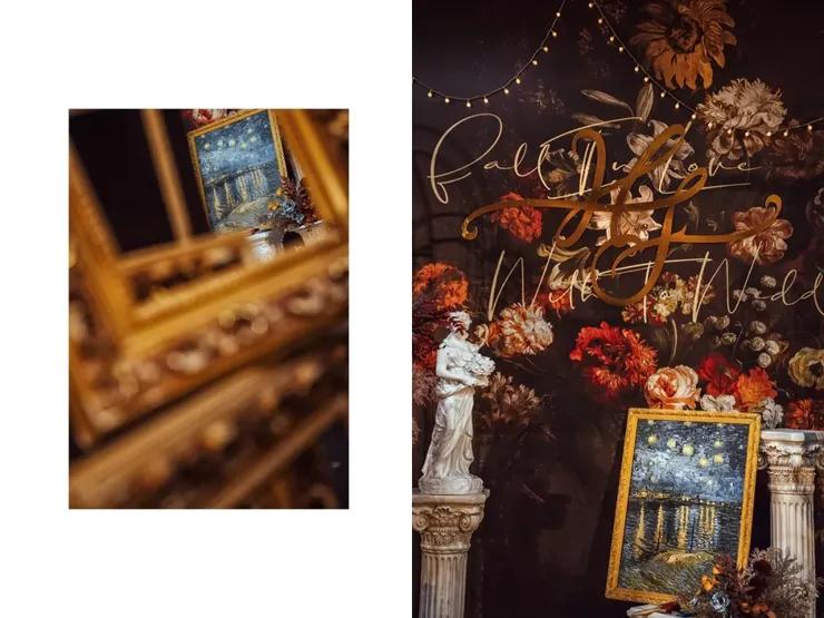 莫奈油画风复古婚礼,复古油画森系婚礼