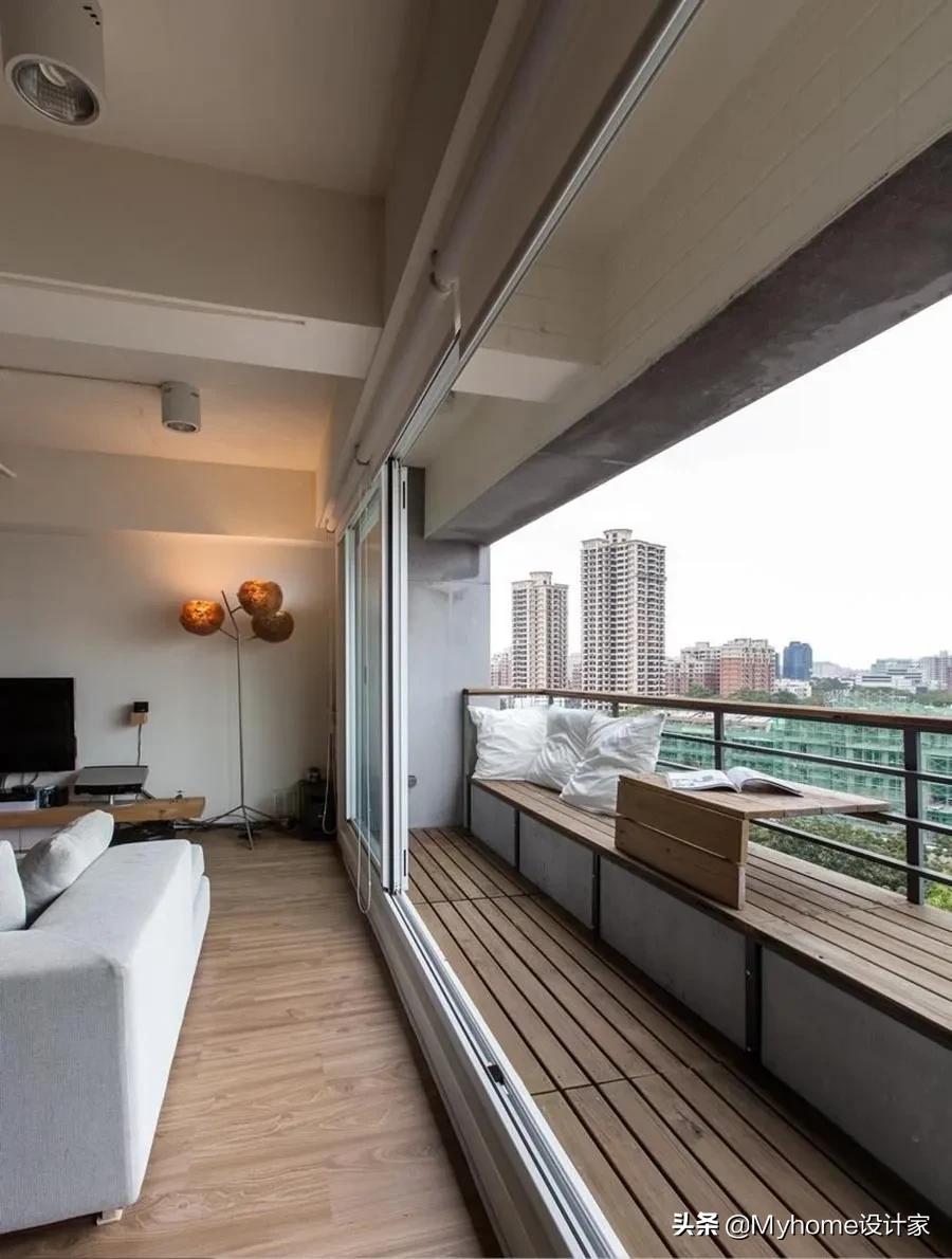 设计师家高颜值阳台极简设计,不靠墙大阳台怎么设计