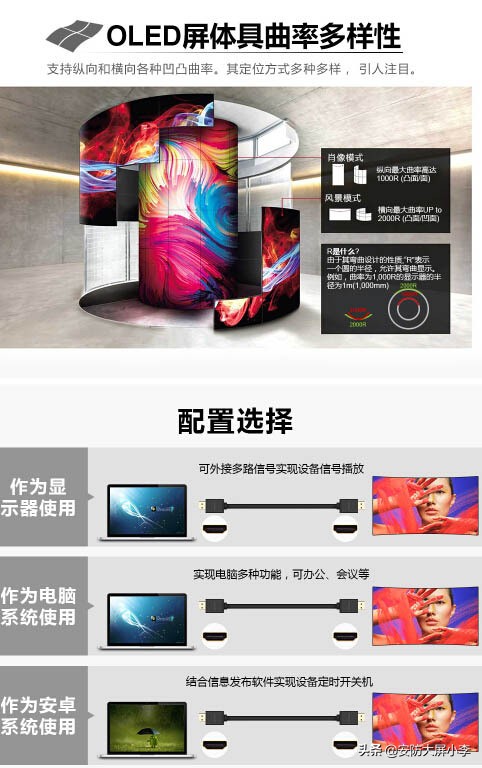东明裸眼3d大屏,oled柔性拼接屏
