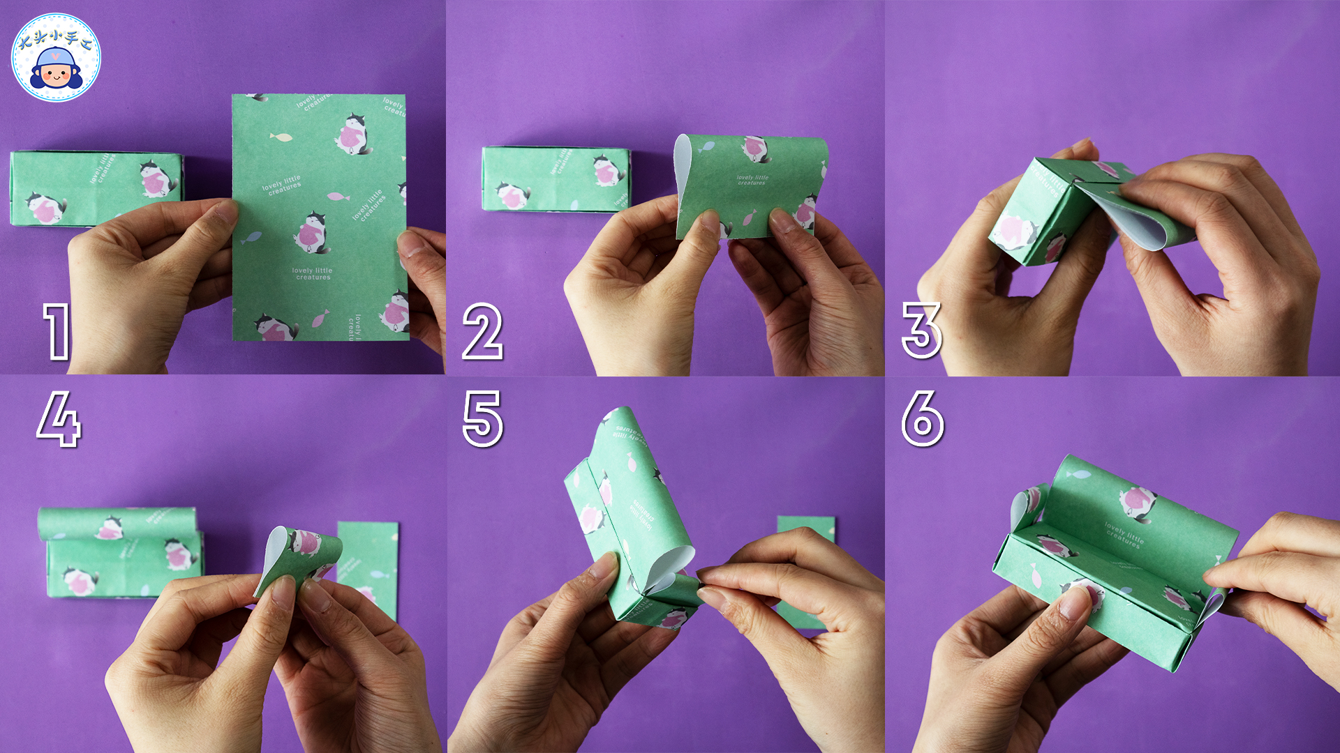 折纸沙发来啦，小朋友过家家必备！给你的宝贝也做一套吧