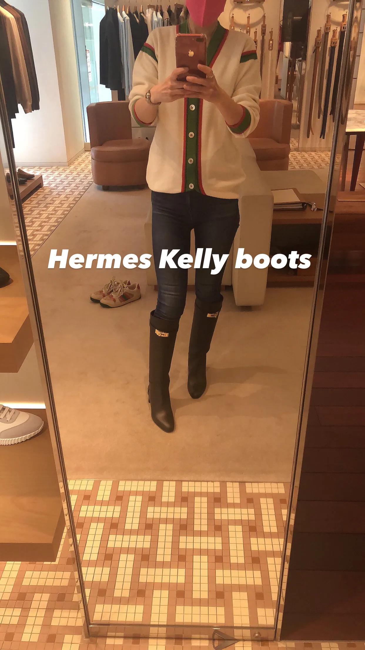 爱马仕kelly靴子上脚,爱马仕kelly稀有皮短靴