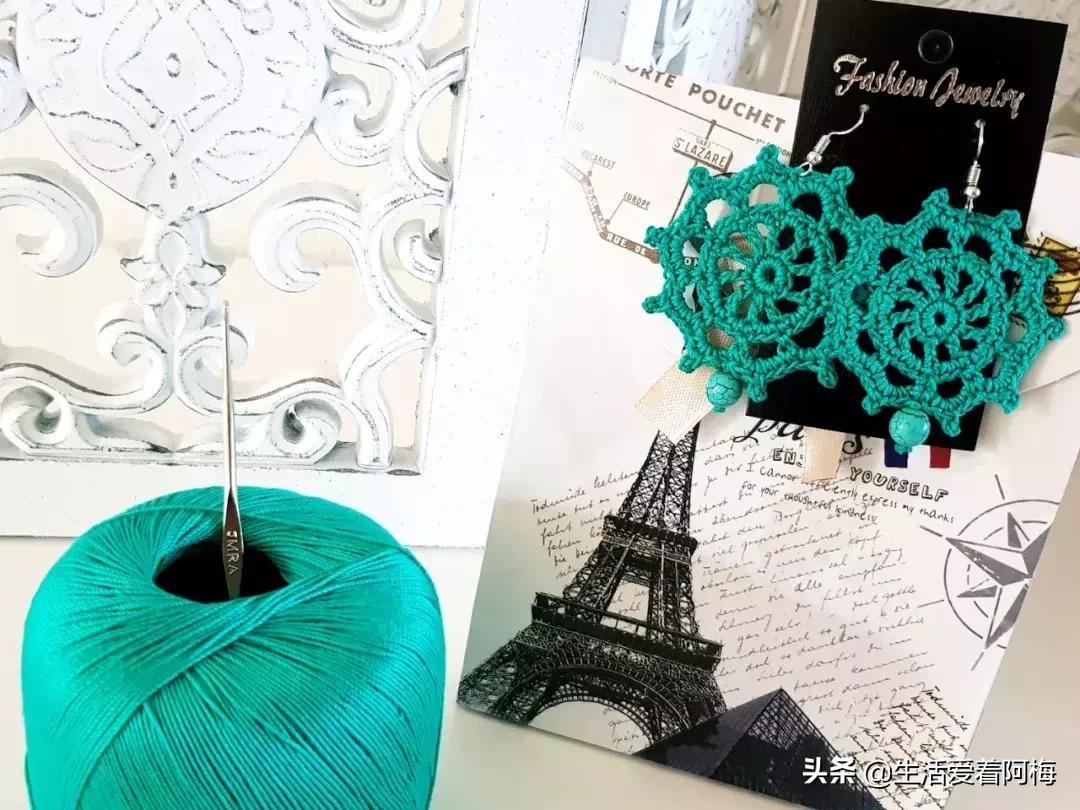 钩针编织时尚首饰项链视频教程,柠檬耳环钩针图解