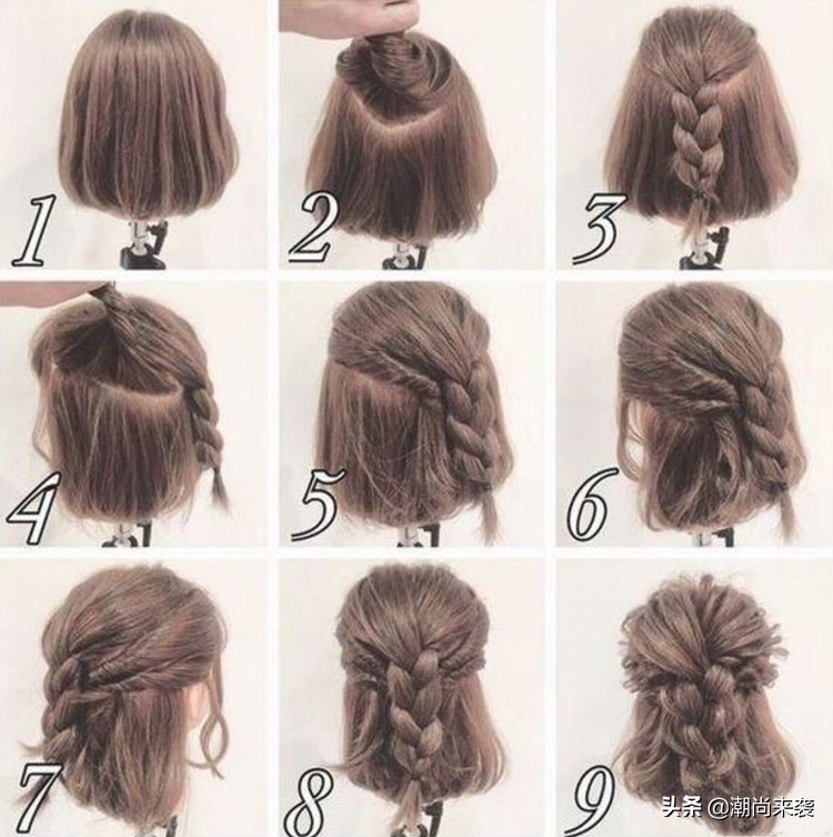 简单易学的编发中短发教程,儿童编发简单漂亮短发10-12岁古装