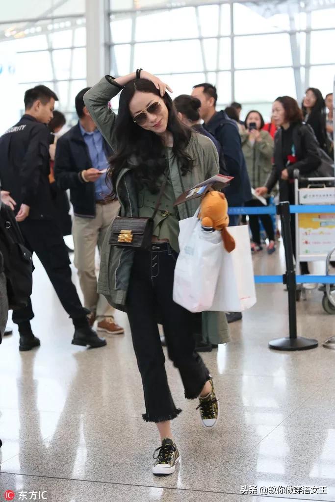 春天穿搭帆布鞋,春天倪妮穿衣搭配