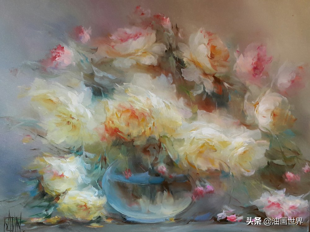 这画家绝对拥有绘画的魔力，把花束画得如此之美