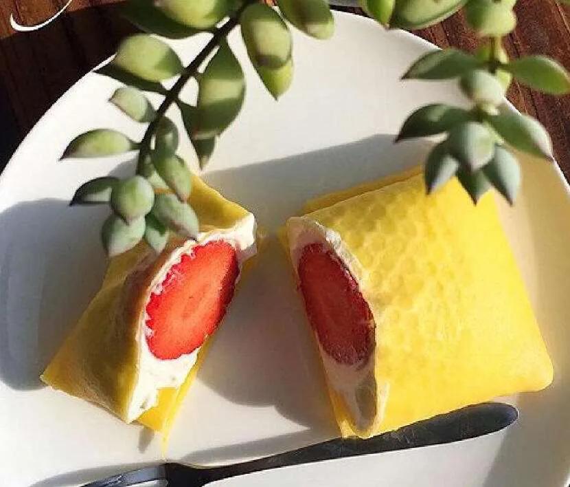 草莓班戟叫什么,餐盒草莓班戟的做法