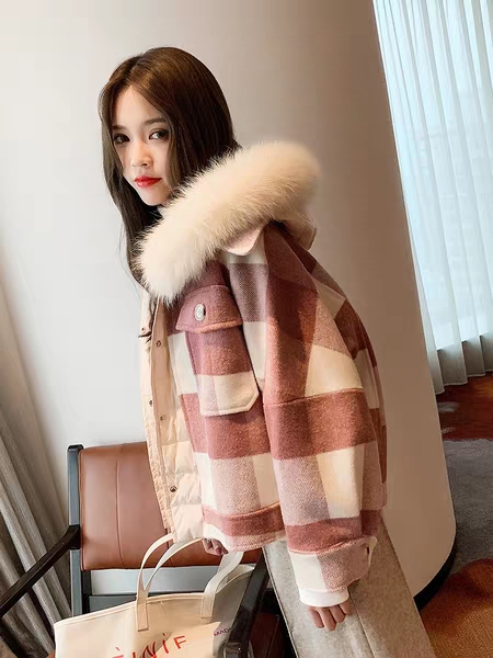 毛呢香风短款外套女秋冬最新款,中款毛呢外套穿搭短款