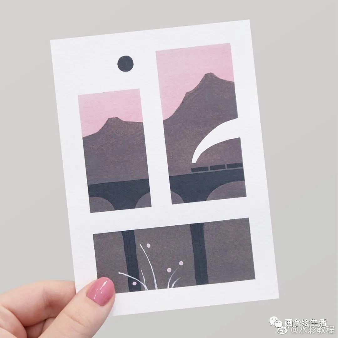 淡雅风风景水彩,水彩风景配色技巧
