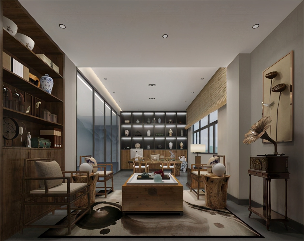 独栋领导办公室装修案例欣赏,一般老总办公室装修效果图