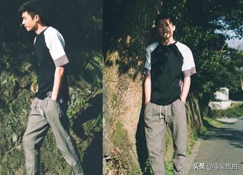 夏季哈伦裤男oversize,黑色哈伦裤搭配蓝色t恤学生党