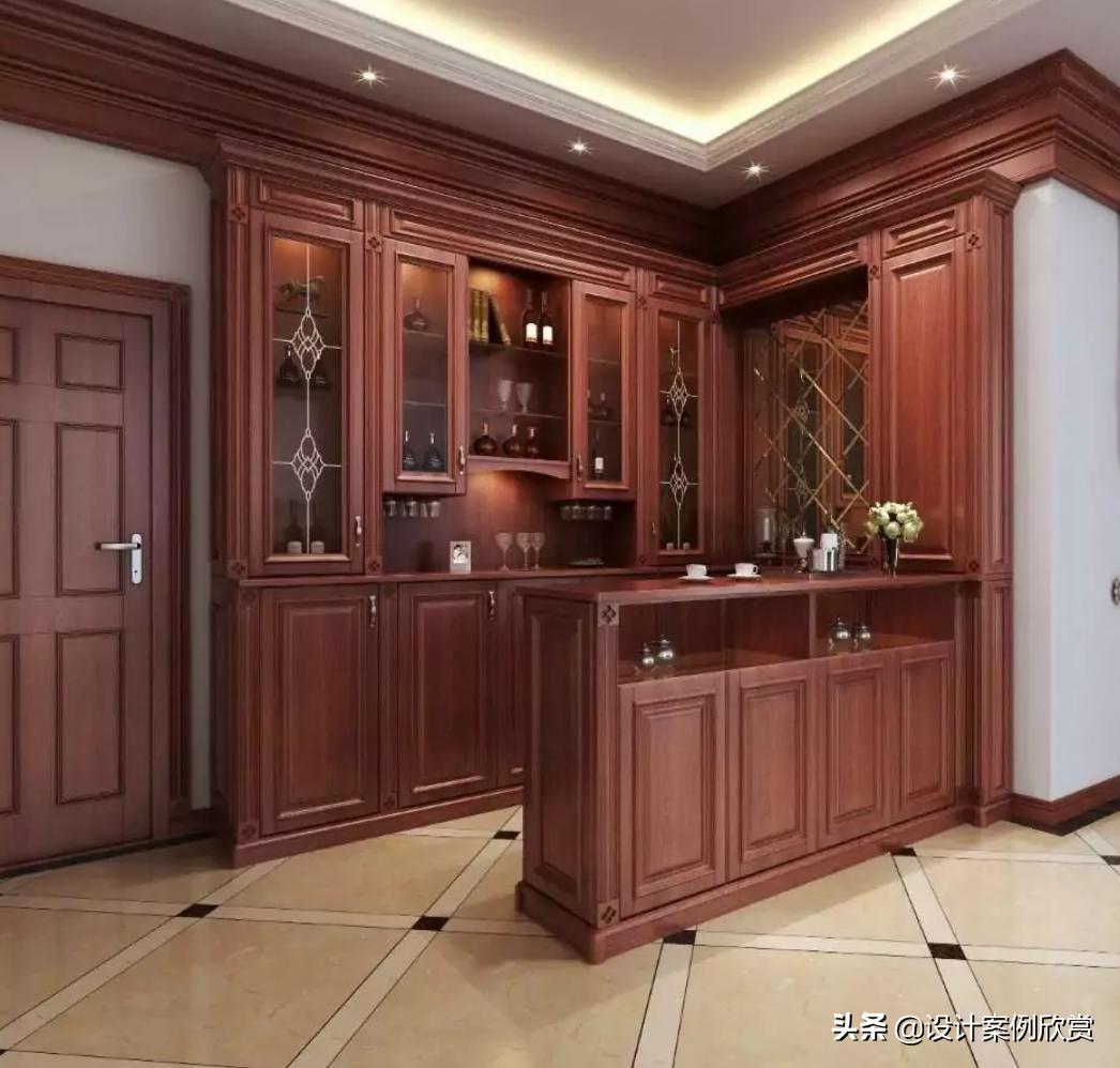 现代简约餐厅客厅隔断酒柜1.2米,餐厅酒柜设计实景图