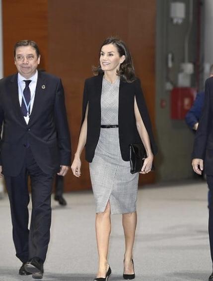 西班牙王后粉色西装,西班牙王后穿衬衫的图片