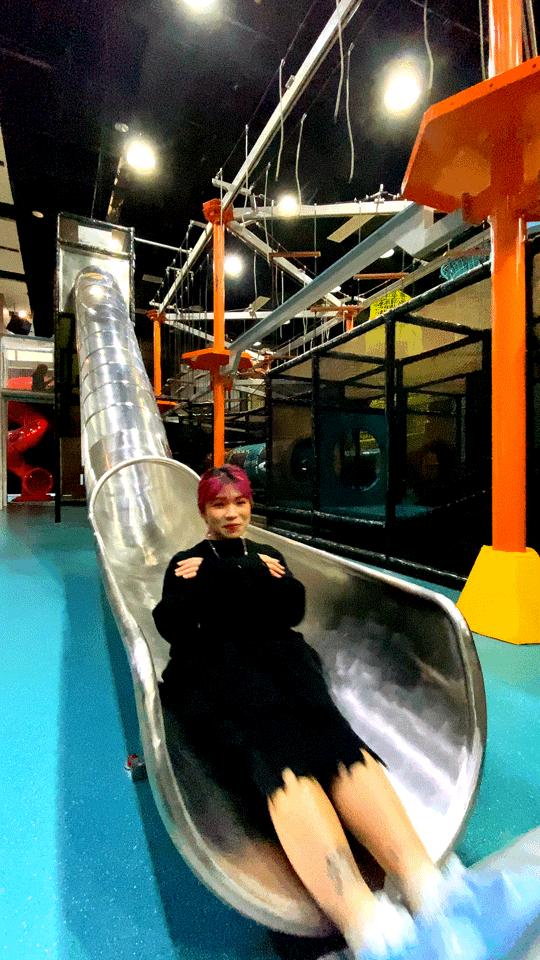 蹦床公园90米魔鬼滑梯,翼动蹦床公园滑梯