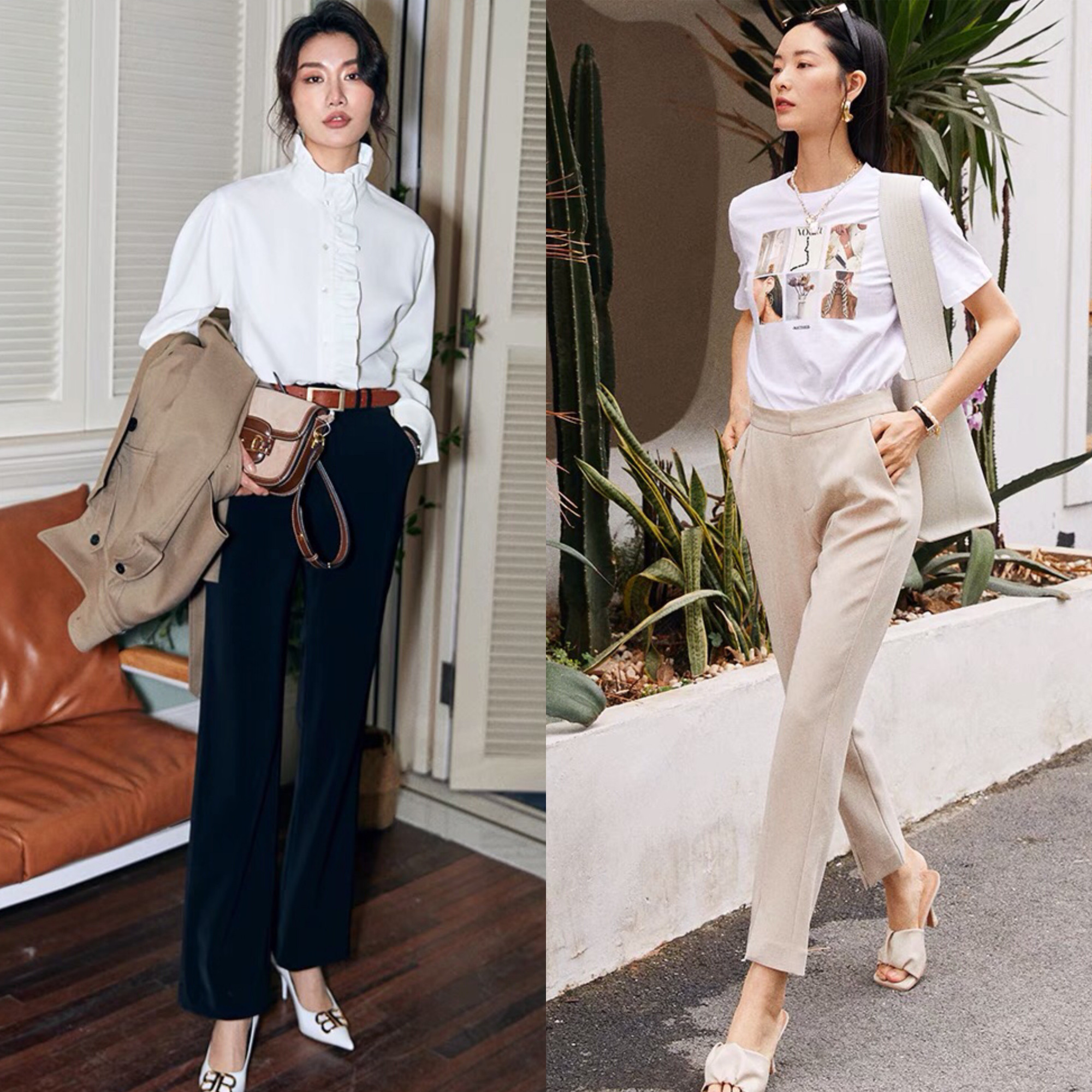 多风格穿搭夏天气质上衣,白色上衣夏季舒适搭配