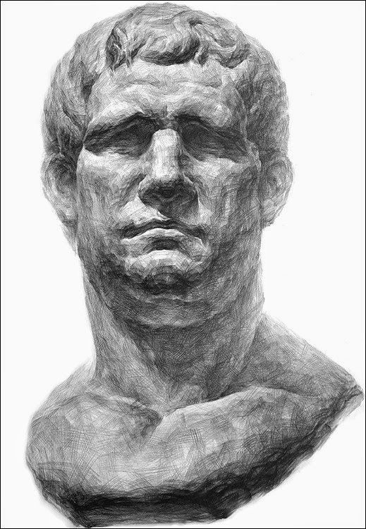 素描石膏像写生作品,素描石膏像面部刻画