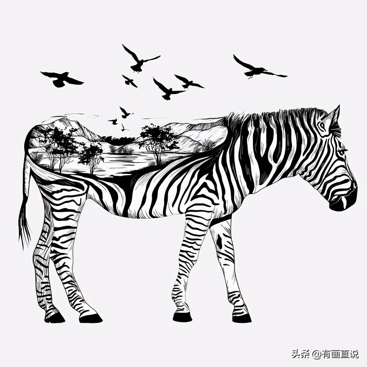 创意素描图片临摹大全4k,零基础简单素描画临摹