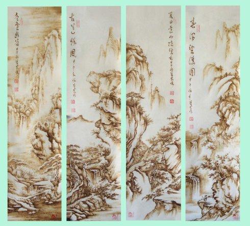 烙画作品大全集,烙画精品100幅