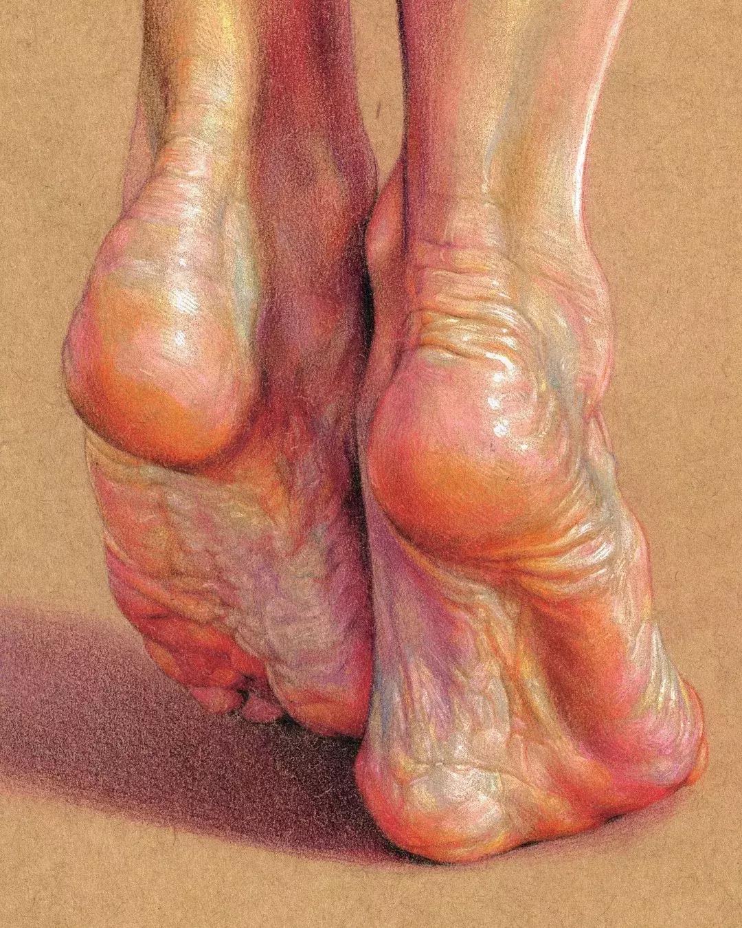 人体彩铅,人体五官彩铅